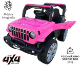 Montable Mini Rubicon 4x4 llantas de goma, con control remoto (Rosa)