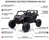 Montable 105 Todo Terreno 24v 4x4 (Negro) llanta de goma Con Control Remoto