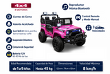 Montable Electrico Tipo Jeep 1202, Llantas Goma, 4x4, Control (Rosa)