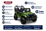 Montable Electrico Tipo Jeep 1202, Llantas Goma, 4x4, Control (Verde)