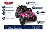 Montable Electrico Tipo Jeep 2188, Llantas De Goma, 4x4, Control (Rosa Metálico)
