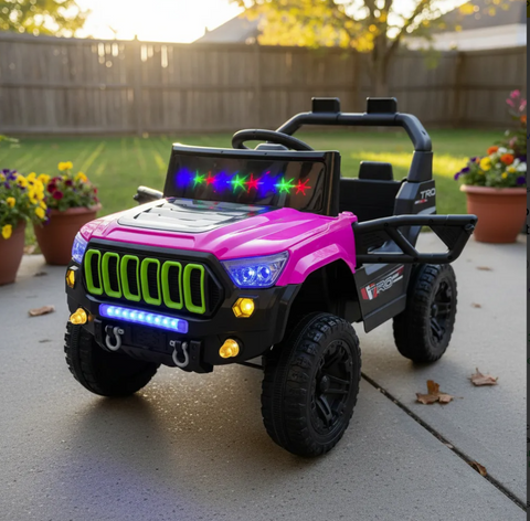 Carro Electrico Jeep Base Montable Infantil Control Remoto (Rosa)